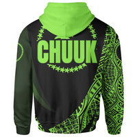 Chuuk State Hoodie Green Polynesian Patterns Sport Style - Polynesian Pride
