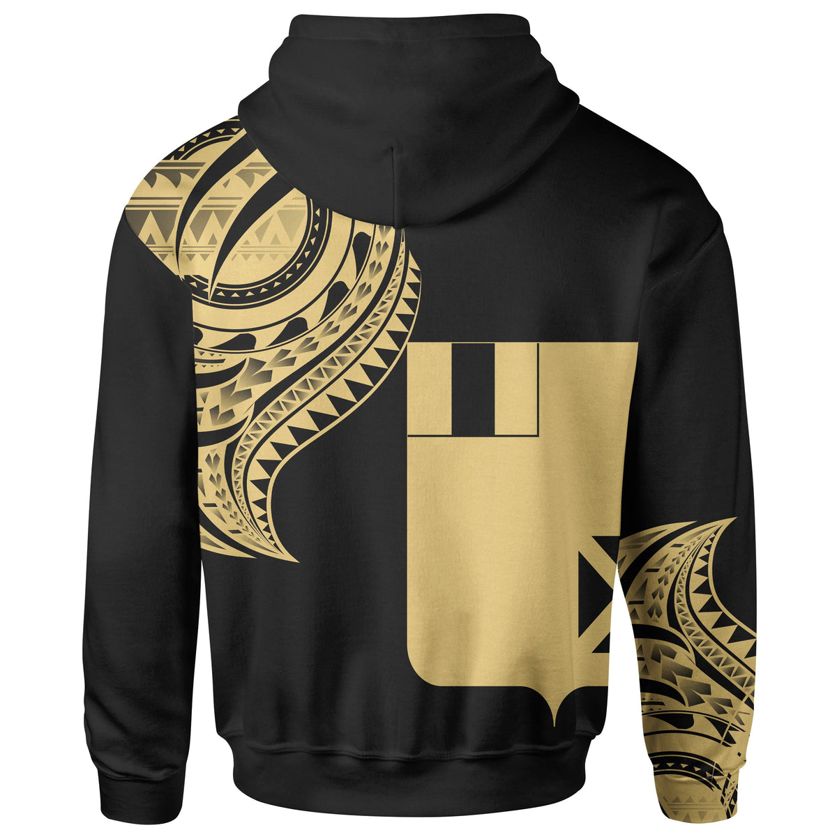 Wallisnd Futuna Custom Hoodie Wallisnd Futuna Tatau Gold Patterns - Polynesian Pride