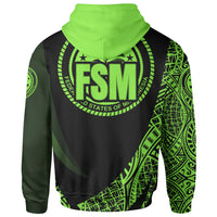 Federated States of Micronesia Hoodie Green Polynesian Patterns Sport Style - Polynesian Pride