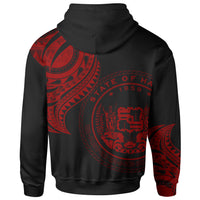Hawaii Hoodie Tatau Red Patterns - Polynesian Pride
