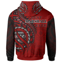 Marshall Islands Zip Hoodie Red Polynesian Patterns Best Marshall Islands Ever - Polynesian Pride