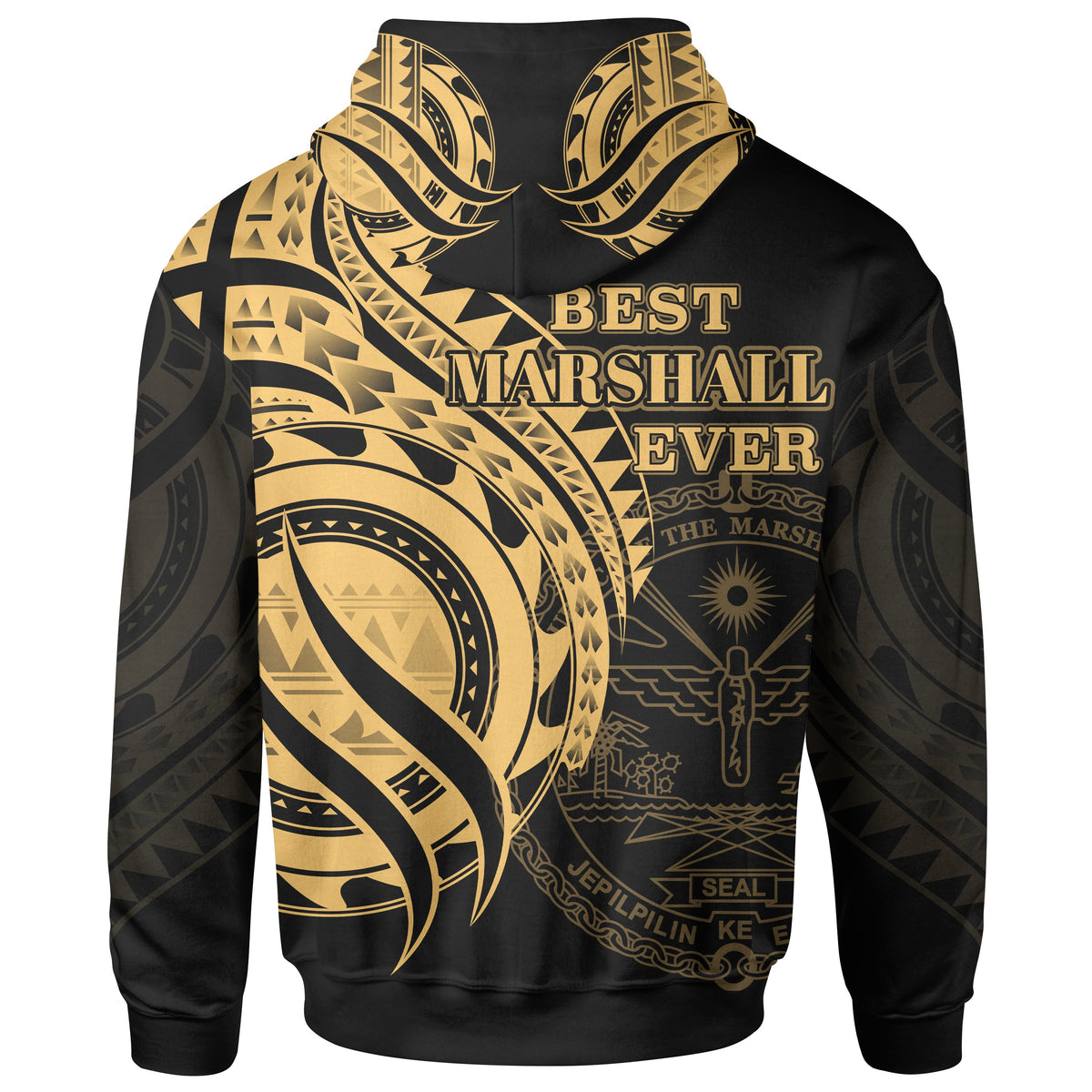 Marshall Islands Zip Hoodie Gold Polynesian Patterns Best Marshall Islands Ever - Polynesian Pride
