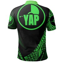 Yap State Polo Shirt Green Polynesian Patterns Sport Style - Polynesian Pride