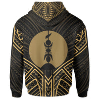 New Caledonia Zip Hoodie New Caledonia Seal Gold Tribal Patterns - Polynesian Pride