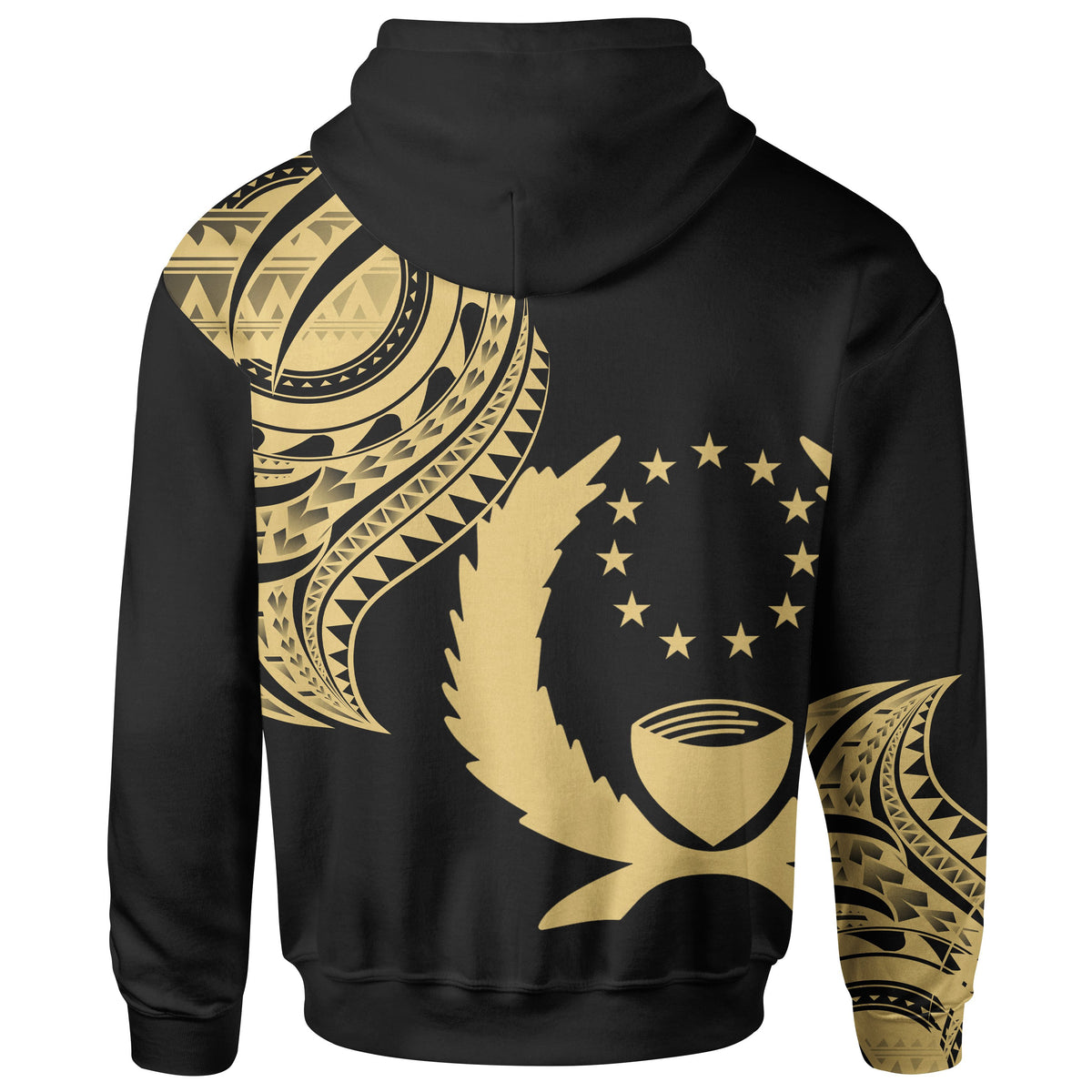 Pohnpei State Hoodie Pohnpei State Tatau Gold Patterns With Coat ofrms - Polynesian Pride