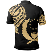 Pohnpei State Polo Shirt Micronesian Tatau Gold Patterns - Polynesian Pride