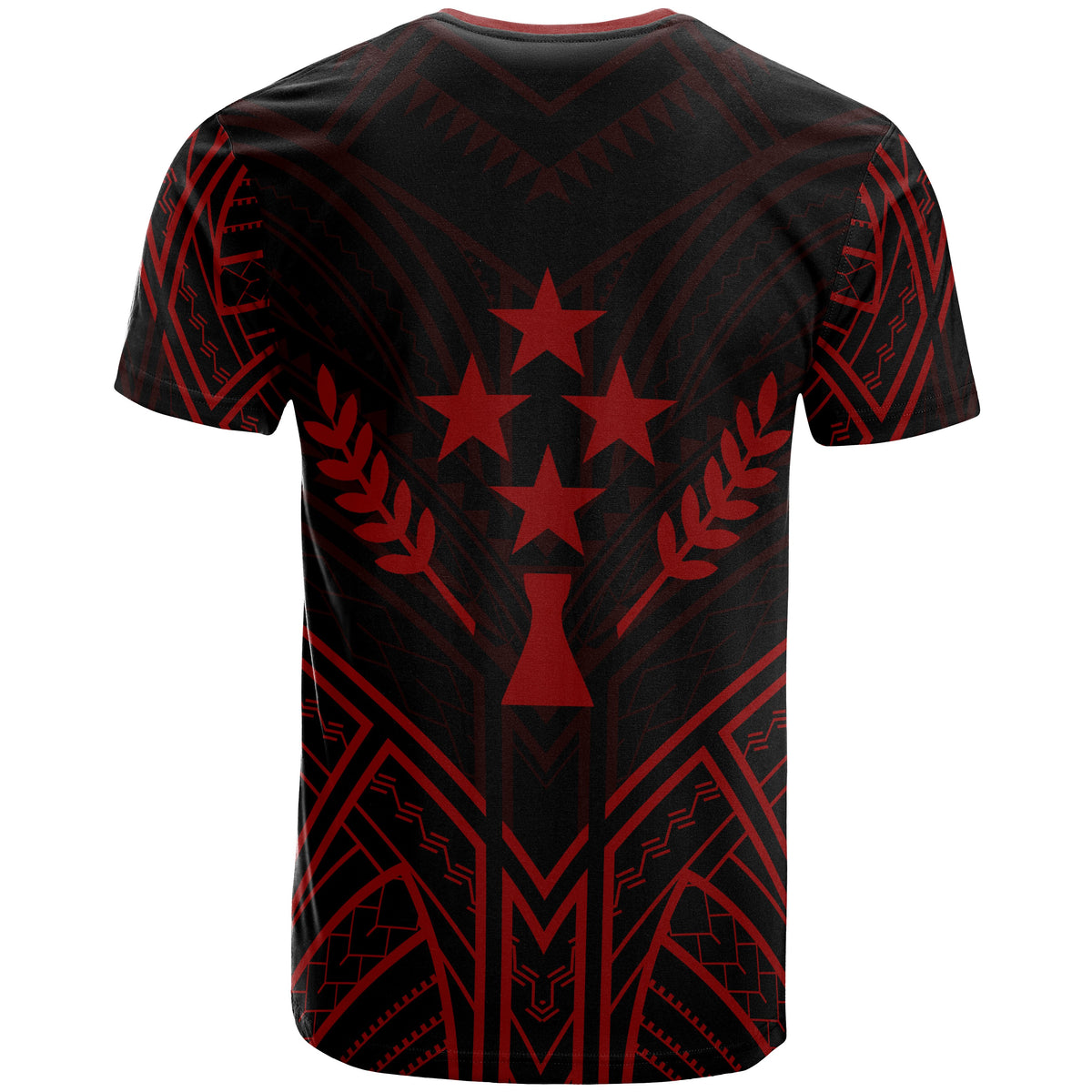 Kosrae State T Shirt Kosrae State Seal Tribal Red Color Patterns - Polynesian Pride