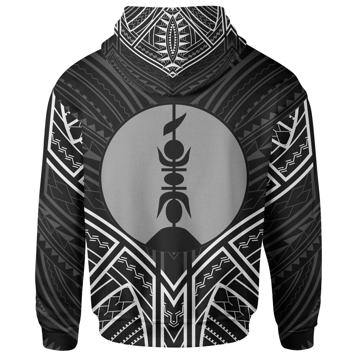 New Caledonia Hoodie New Caledonia Seal Black Tribal Patterns - Polynesian Pride