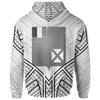 Wallis & Futuna Zip Hoodie Wallis & Futuna Seal Tribal Patterns - Polynesian Pride