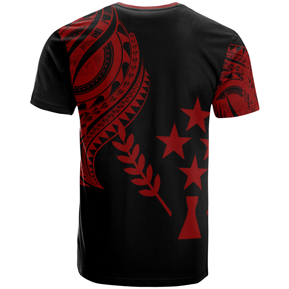 Kosrae State Custom T Shirt Kosrae State Tatau Red Patterns - Polynesian Pride