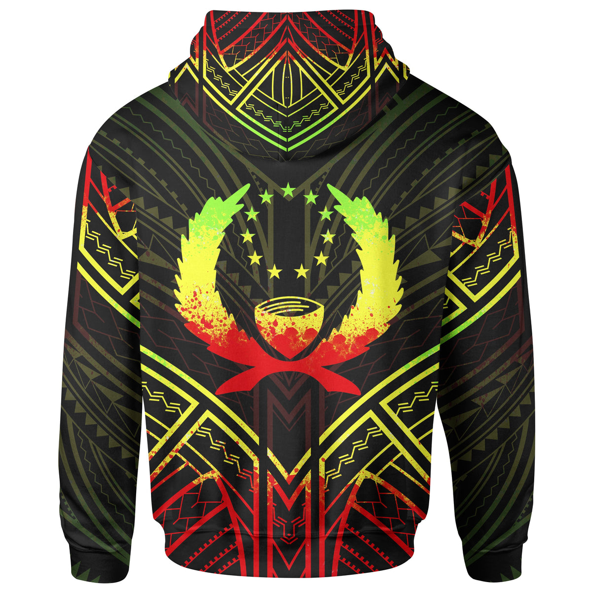 Pohnpei State Zip Hoodie Pohnpei State Seal Reggae Tribal Patterns - Polynesian Pride