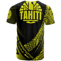 Tahiti T Shirt Yellow Polynesian Patterns Sport Style - Polynesian Pride
