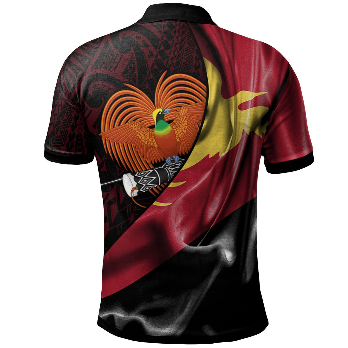 Papua New Guinea Polo Shirt Port Moresby PNG Flag Of Silk Style - Polynesian Pride