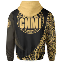 Northern Mariana Islands Hoodie Gold Polynesian Patterns Sport Style - Polynesian Pride