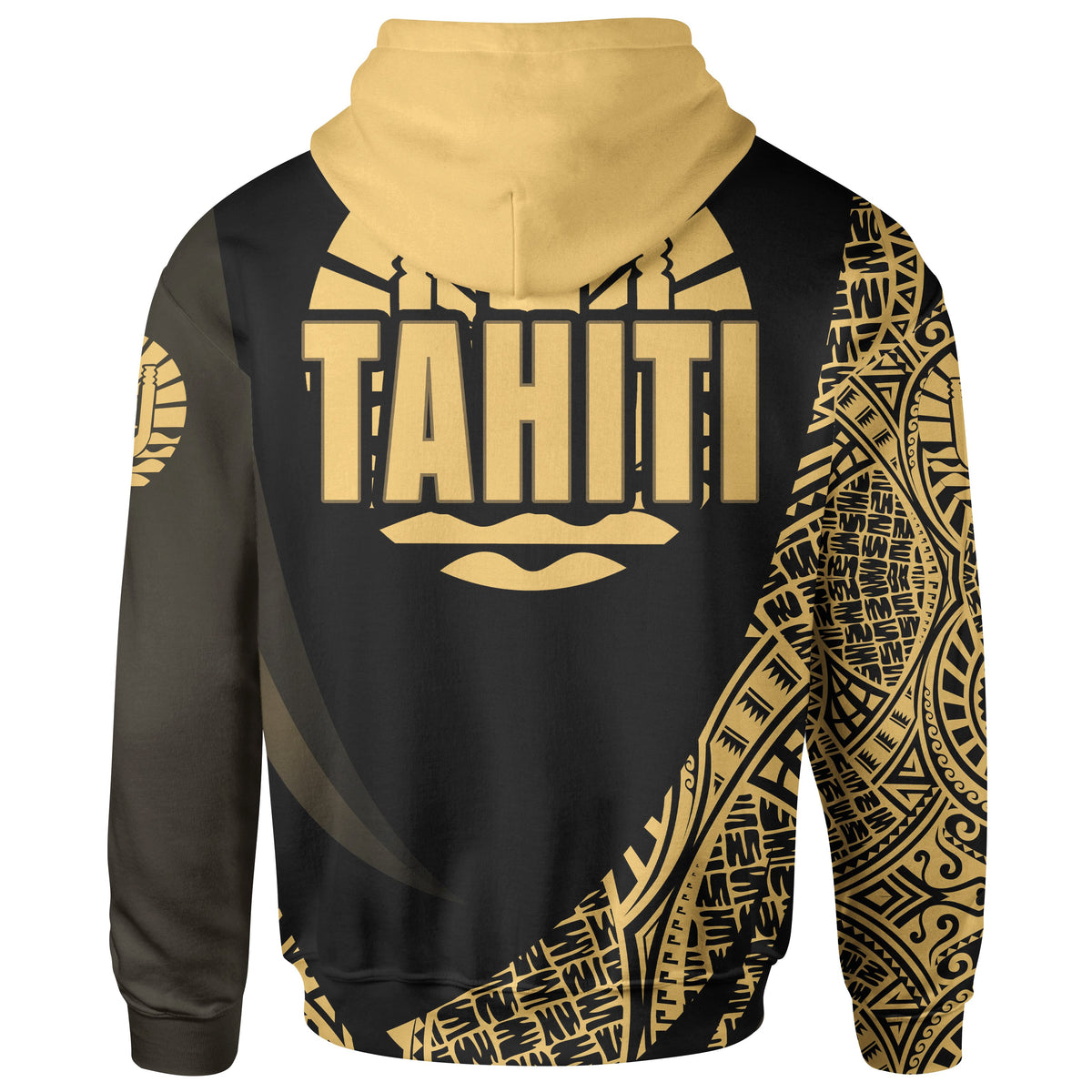 Tahiti Hoodie Gold Polynesian Patterns Sport Style - Polynesian Pride
