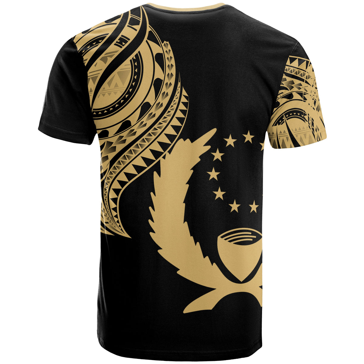 Pohnpei State Custom T Shirt Pohnpei State Tatau Gold Patterns - Polynesian Pride