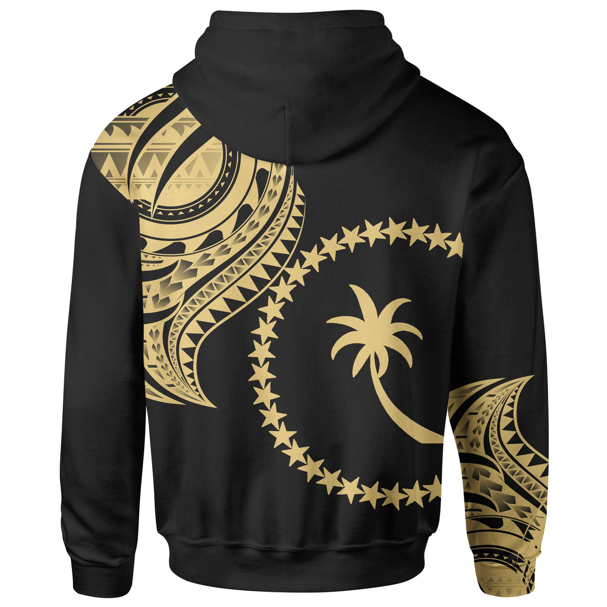Chuuk State Zip Hoodie Chuuk State Tatau Gold Patterns With Coat of Arms - Polynesian Pride