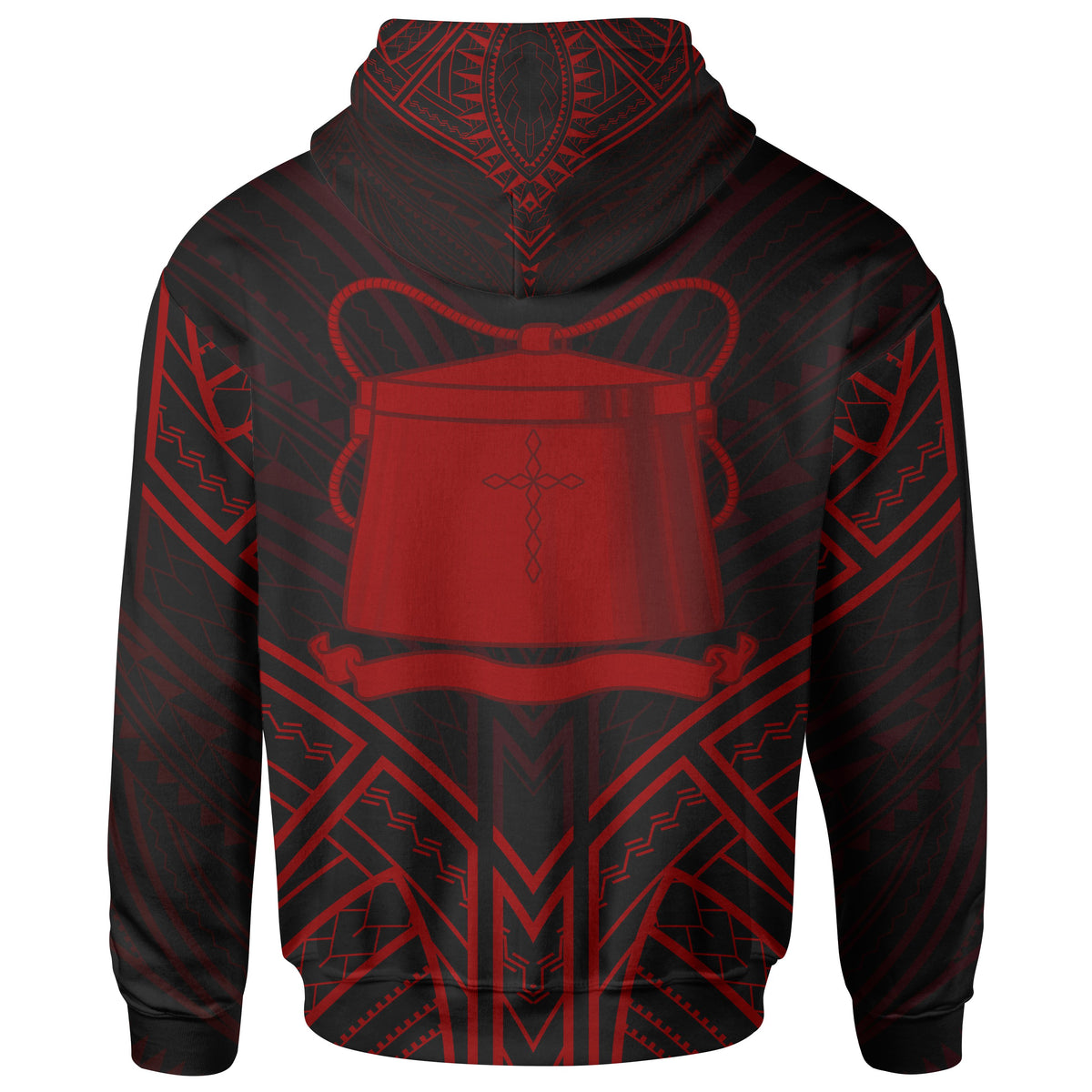 Tokelau Hoodie Tokelau Seal Red Tribal Patterns - Polynesian Pride