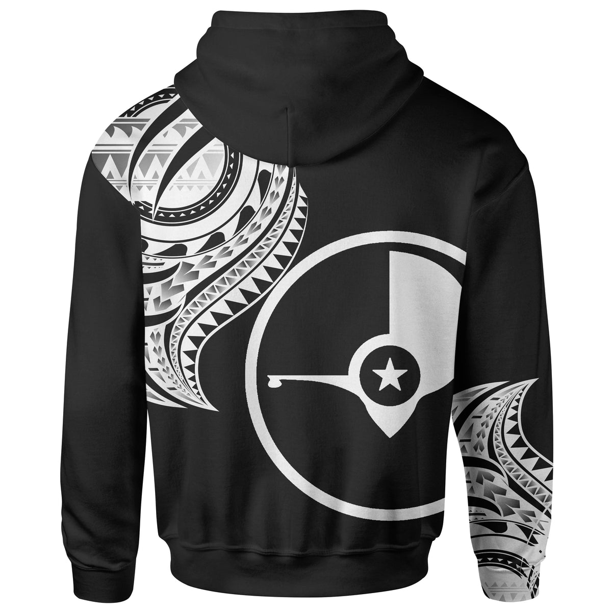 Yap State Custom Zip Hoodie Yap State Tatau White Patterns - Polynesian Pride