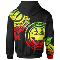 Federated States of Micronesia Hoodie Federated States of Micronesia Tatau Reggae Patterns With Coat ofrms - Polynesian Pride