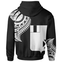 Wallisnd Futuna Hoodie Wallisnd Futuna Tatau White Patterns With Coat ofrms - Polynesian Pride
