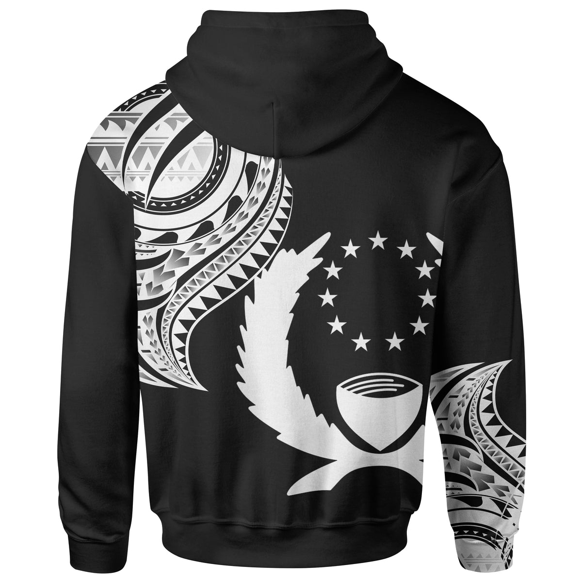 Pohnpei State Hoodie Pohnpei State Tatau White Patterns With Coat ofrms - Polynesian Pride
