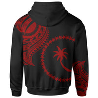 Chuuk State Hoodie Chuuk State Tatau Red Patterns With Coat ofrms - Polynesian Pride