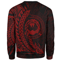 Northern Mariana Islands Custom Personalised Sweatshirt - Wings Style Red Color - Polynesian Pride