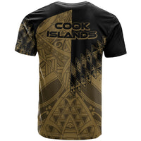 Cook Islands T Shirt Gold Color Symmetry Style - Polynesian Pride