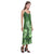 Polynesian V - Neck Open Fork Long Dress - Green Palm - Polynesian Pride