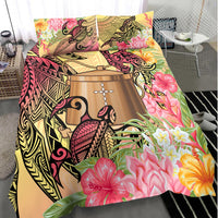 Tokelau Bedding Set - Flowers Tropical With Sea Animals - Polynesian Pride