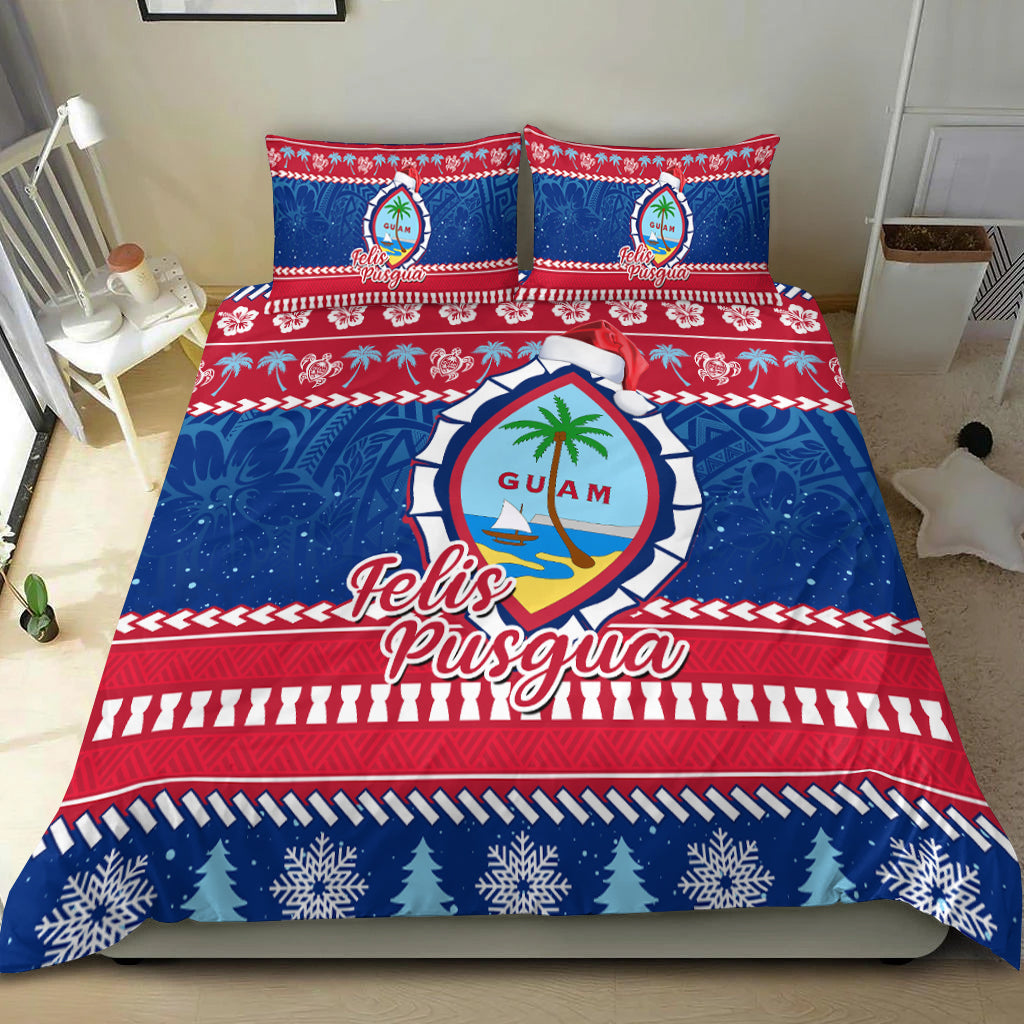 Guam Christmas Bedding Set Guaman Seal Polynesian Felis Pusgua LT14 Blue - Polynesian Pride