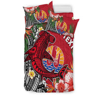 (Custom Personalised) Tahiti Islands Bedding Set Polynesian Shark Mix Tropical Flowers LT14 - Polynesian Pride