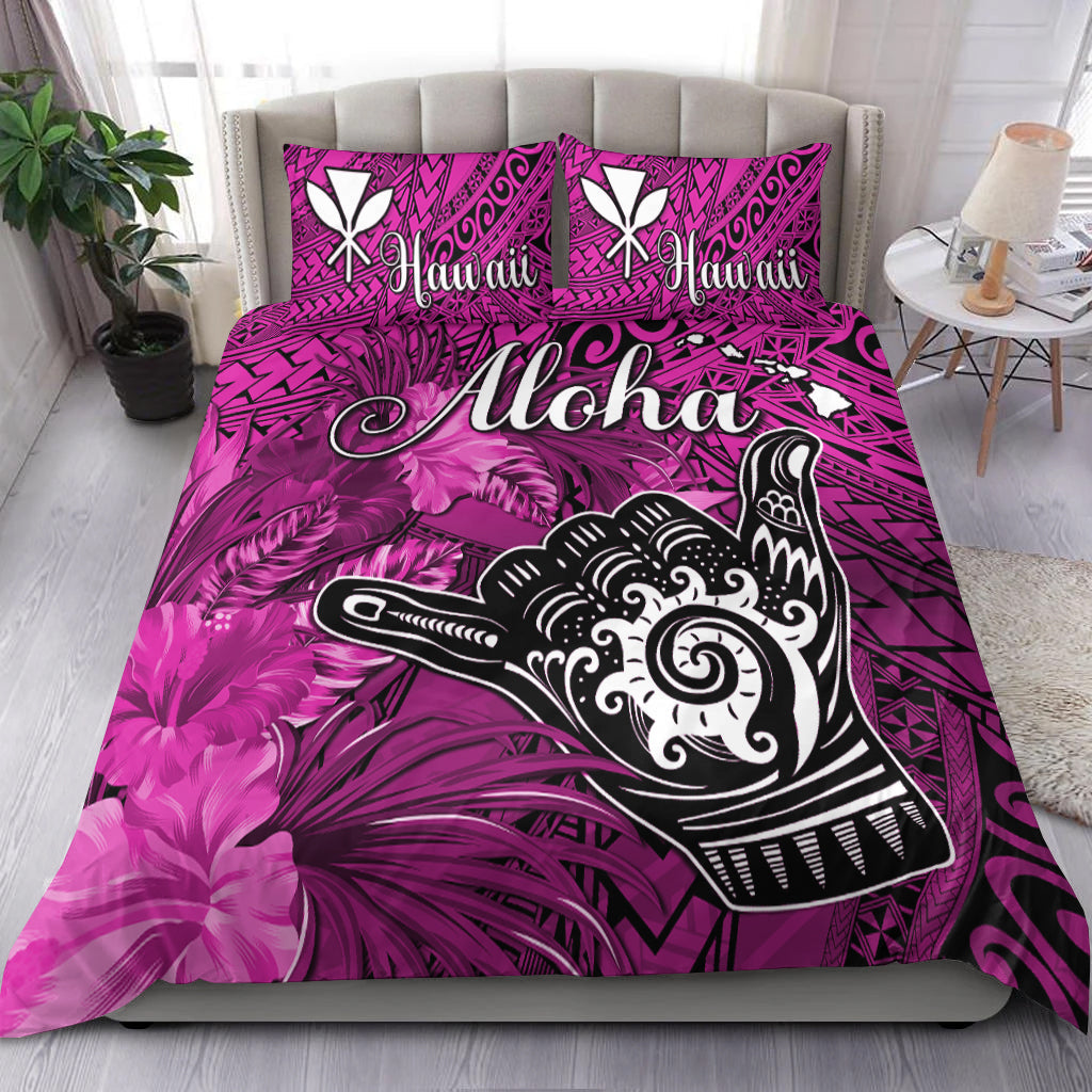 The Shaka Hawaii Bedding Set Tropical Flowers Pink Version LT13 - Polynesian Pride