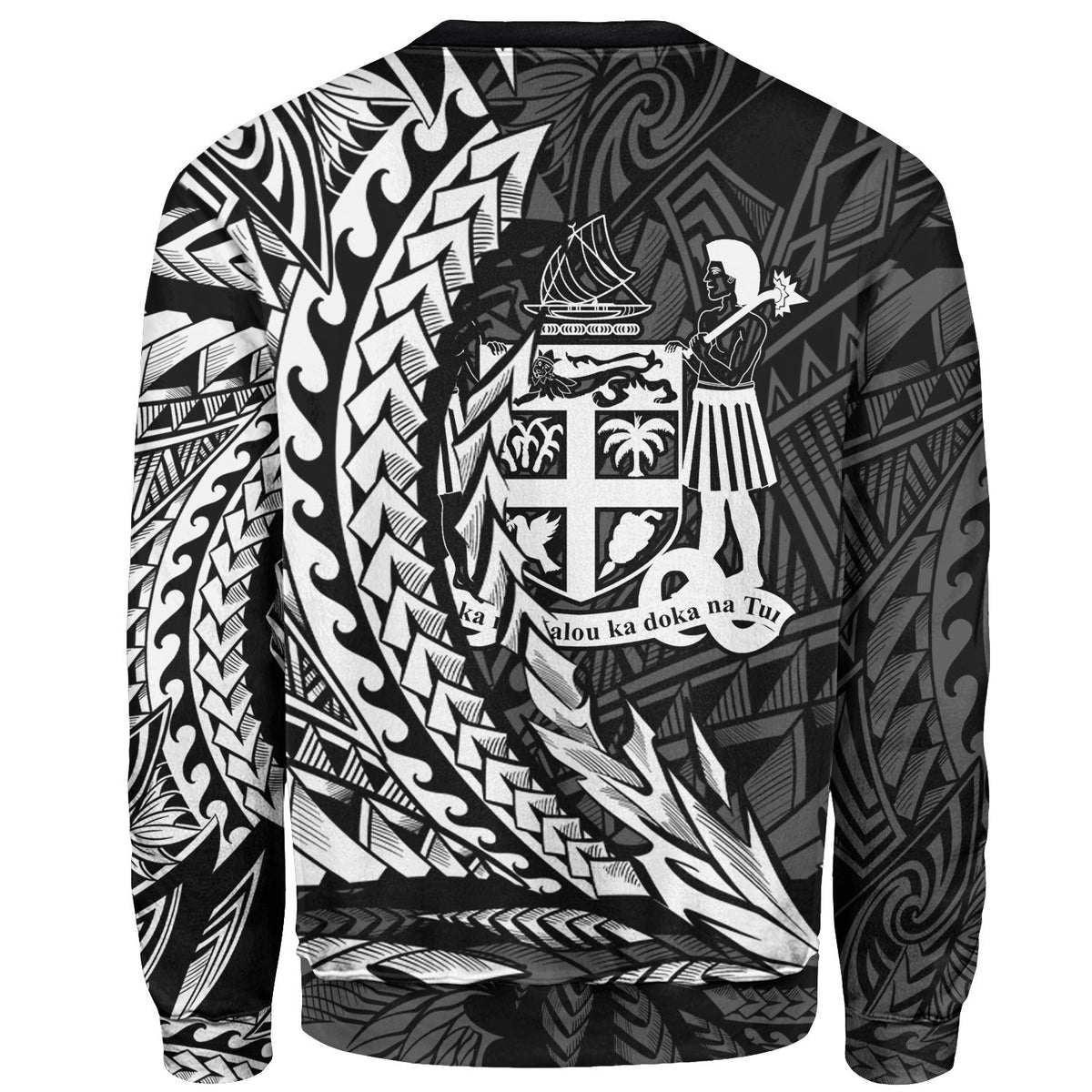 Fiji Custom Personalised Sweatshirt - Wings Style White Color - Polynesian Pride