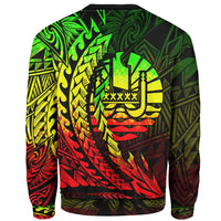 French Polynesia Sweatshirt - Wings Style Reggae Color - Polynesian Pride