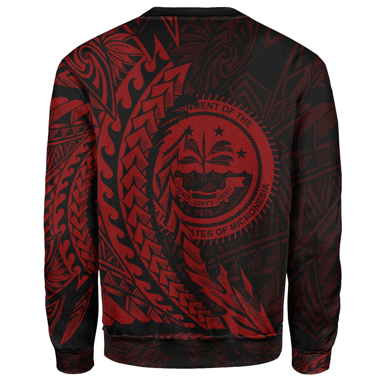 Federated States of Micronesia Custom Personalised Sweatshirt - Wings Style Red Color - Polynesian Pride