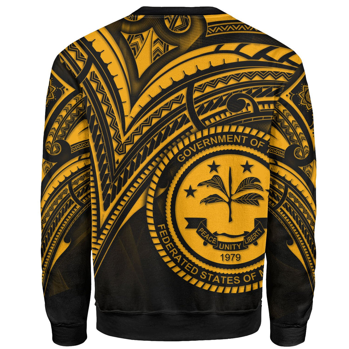 Federated States of Micronesia Sweatshirt - Cross Style Gold Color - Polynesian Pride