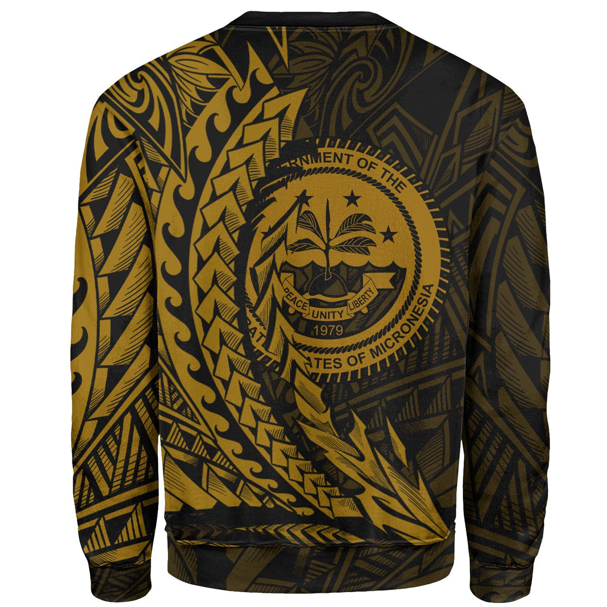 Federated States of Micronesia Sweatshirt - Wings Style Gold Color - Polynesian Pride