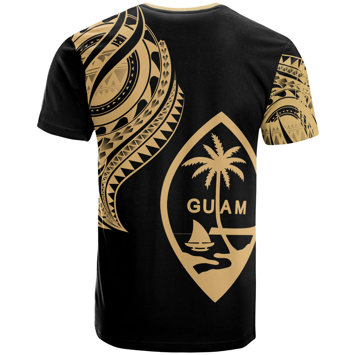 Guam T Shirt Guam Tatau Gold Patterns - Polynesian Pride