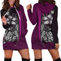 Samoa Polynesian Women's Hoodie Dress Blackberry - Turtle With Hook Blackberry - Polynesian Pride