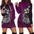 Samoa Polynesian Women's Hoodie Dress Blackberry - Turtle With Hook Blackberry - Polynesian Pride