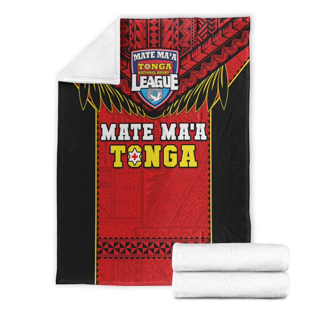 Tonga Rugby Premium Blanket Mate Maa Tonga Pacific Ngatu Black LT14 - Polynesian Pride
