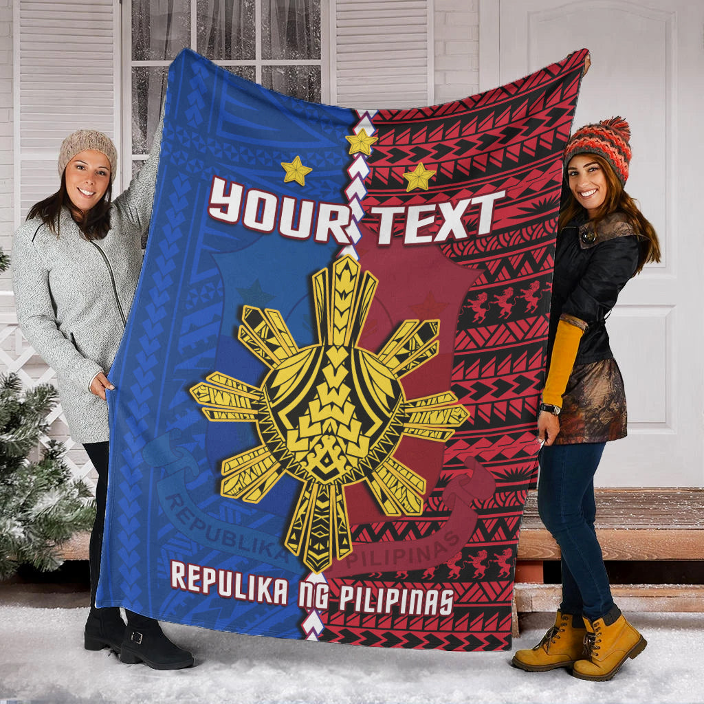 (Custom Personalised) Philippines Premium Blanket Pilipinas Sun Mix Polynesian Pattern LT14 - Polynesian Pride