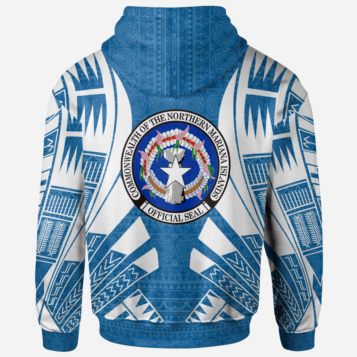 Saipan Island CNMI All Over Zip up Hoodie Tattoo Style - Polynesian Pride