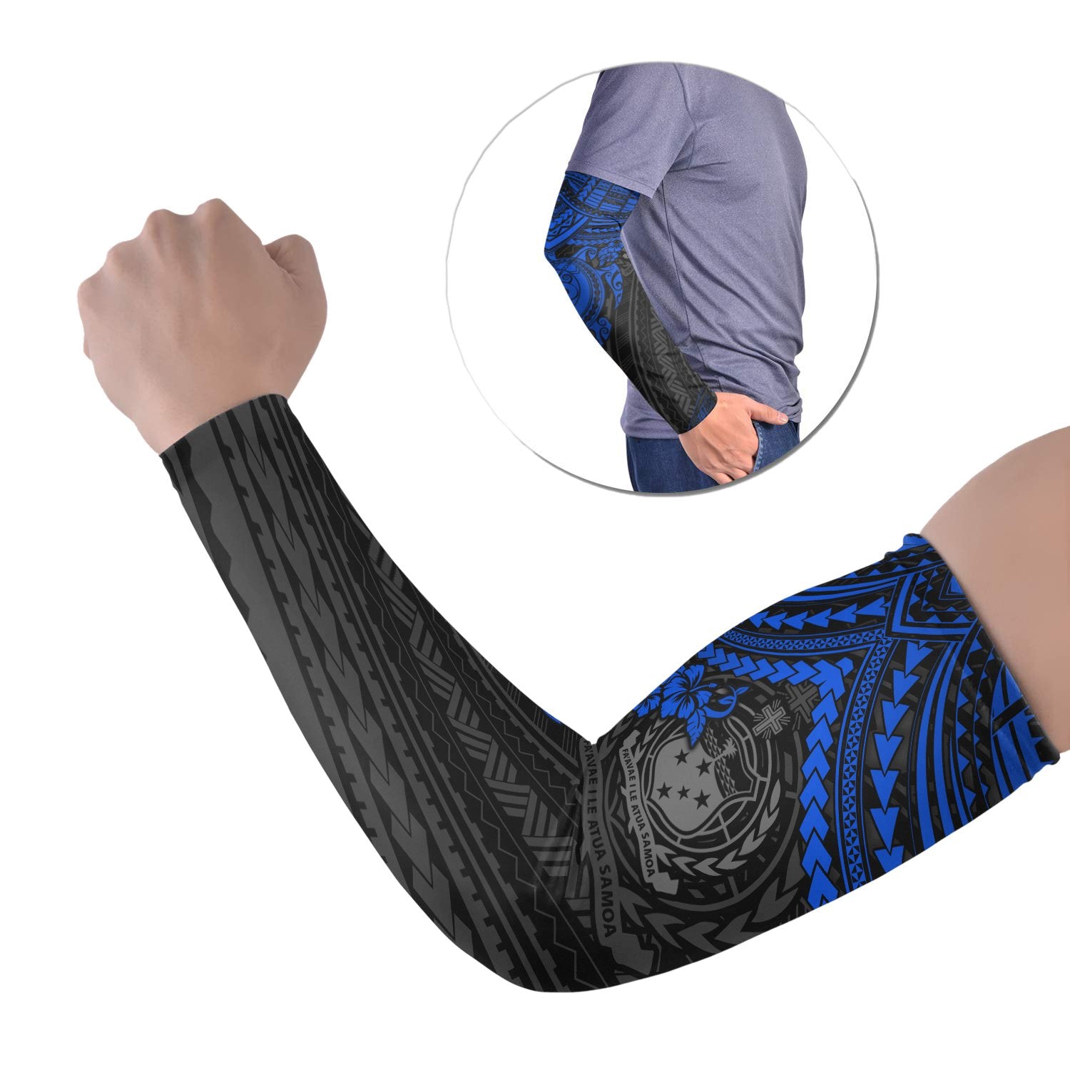 Samoa Arm Sleeve (Set of Two) - Polynesian Turtle Set of 2 Blue - Polynesian Pride