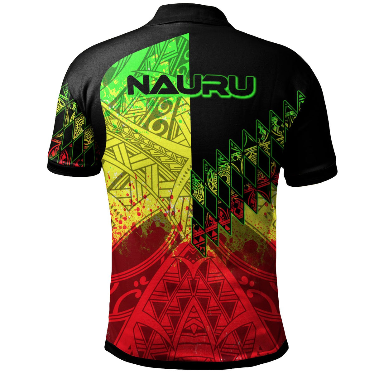 Nauru Polo Shirt Reggage Color Symmetry Style - Polynesian Pride