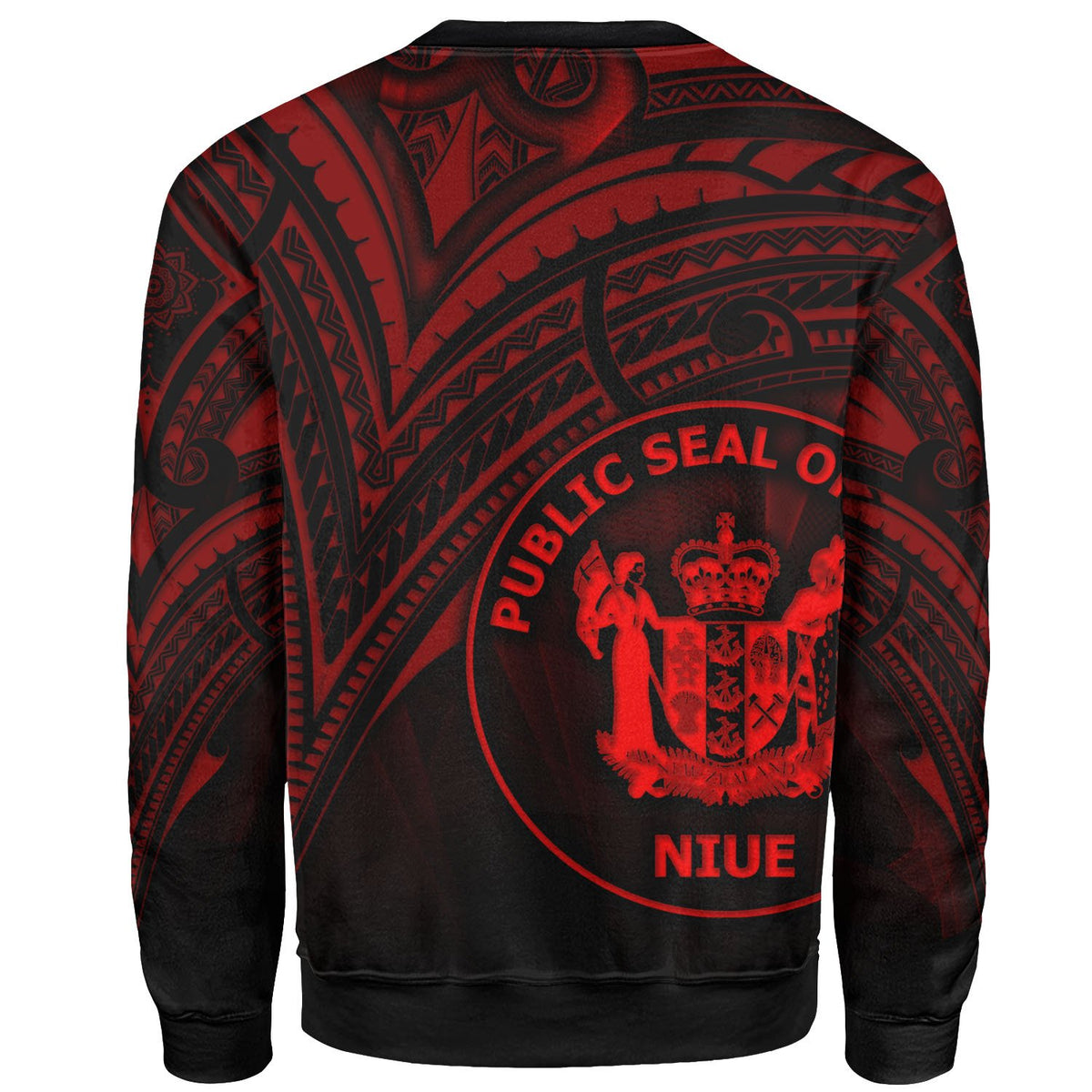 Niue Sweatshirt - Cross Style Red Color - Polynesian Pride