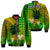 (Custom Personalised) Hawaii Pineapple Bomber Jacket Plumeria Frangipani Mix Tribal Pattern LT13 Unisex Green - Polynesian Pride