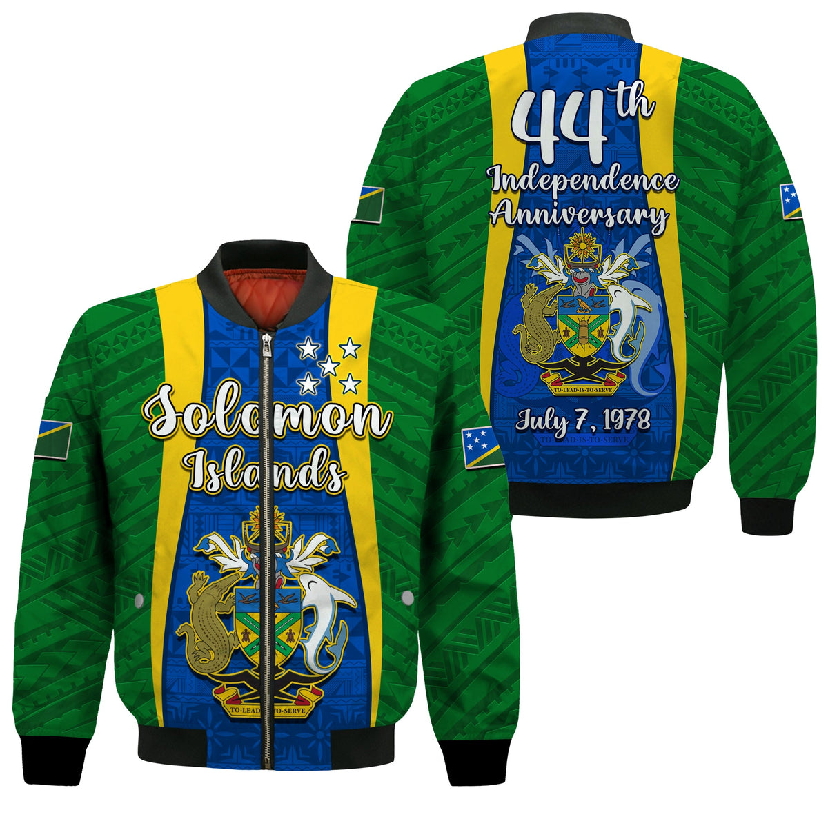 Solomon Islands Day Bomber Jacket 44 Years Independence Anniversary LT13 Unisex Green - Polynesian Pride